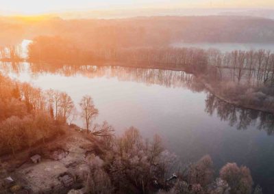 Foto Borner See im nebeligen Sonnenaufgang