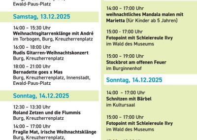 Grafik Programm Brüggener Burgweihnacht 2025
