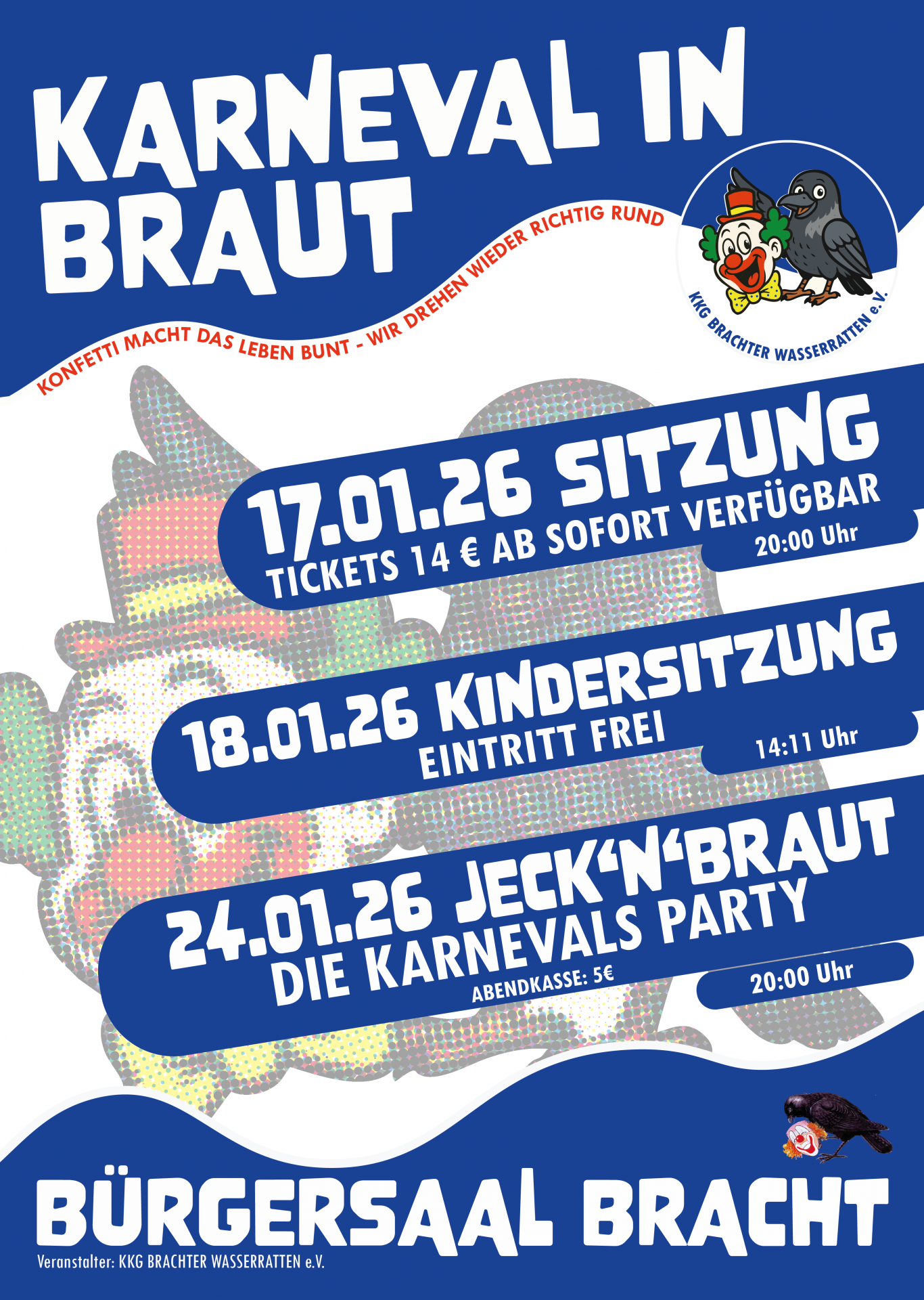 Grafik Plakat Karneval in Braut