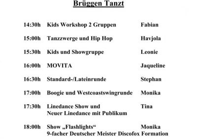 Grafik Zeitplan Brüggen Tanzt 2026