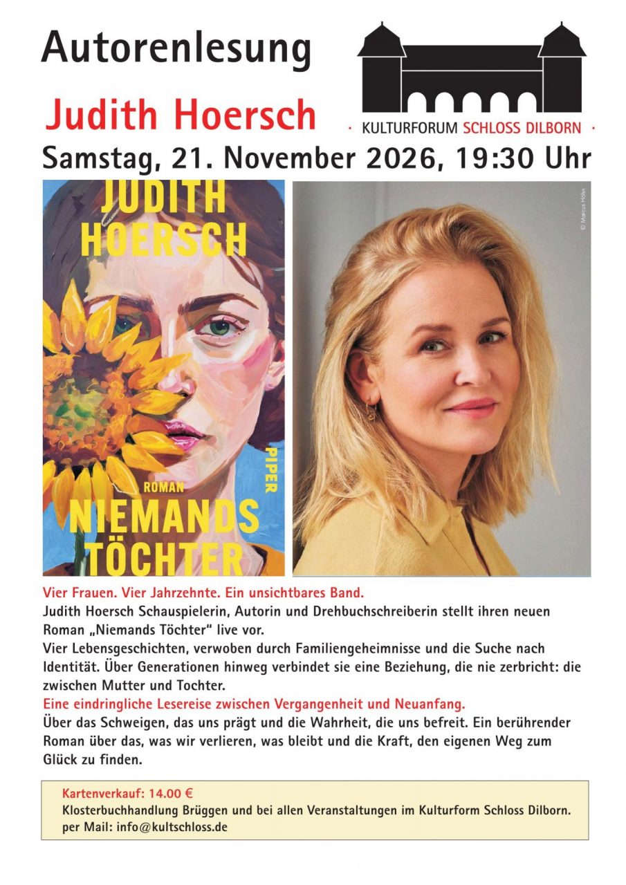Grafik Plakat Autorenlesung Judith Hoersch